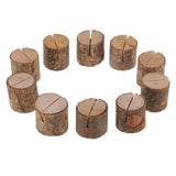 Maxbell 10 Pieces Rustic Wedding Party Wooden Table Numbers Holder Wood Place Name Card Holders Memo Note Card Message Clips - Aladdin Shoppers