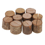 Maxbell 10 Pieces Rustic Wedding Party Wooden Table Numbers Holder Wood Place Name Card Holders Memo Note Card Message Clips - Aladdin Shoppers