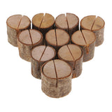 Maxbell 10 Pieces Rustic Wedding Party Wooden Table Numbers Holder Wood Place Name Card Holders Memo Note Card Message Clips - Aladdin Shoppers