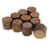 Maxbell 10 Pieces Rustic Wedding Party Wooden Table Numbers Holder Wood Place Name Card Holders Memo Note Card Message Clips - Aladdin Shoppers