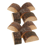 Maxbell 10 Pieces Shabby Chic Half Round Wood Designs Cards Holder Wedding Party Name Place Card Holder Stand Note Memo Card DIY Home Wedding Party Decoration - Aladdin Shoppers