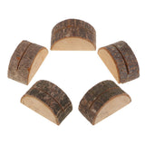 Maxbell 10 Pieces Shabby Chic Half Round Wood Designs Cards Holder Wedding Party Name Place Card Holder Stand Note Memo Card DIY Home Wedding Party Decoration - Aladdin Shoppers