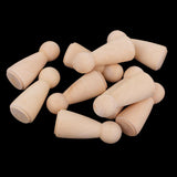 Maxbell 10 Pieces Unfinished Wood Plain Blank People Body Family Men Women Peg Dolls Unpainted Toys DIY Weddings Dolls for Painting Craft 58x25mm - Aladdin Shoppers