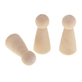 Maxbell 10 Pieces Unfinished Wood Plain Blank People Body Family Men Women Peg Dolls Unpainted Toys DIY Weddings Dolls for Painting Craft 58x25mm - Aladdin Shoppers