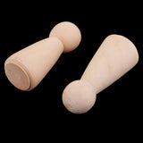 Maxbell 10 Pieces Unfinished Wood Plain Blank People Body Family Men Women Peg Dolls Unpainted Toys DIY Weddings Dolls for Painting Craft 58x25mm - Aladdin Shoppers