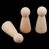 Maxbell 10 Pieces Unfinished Wood Plain Blank People Body Family Men Women Peg Dolls Unpainted Toys DIY Weddings Dolls for Painting Craft 58x25mm - Aladdin Shoppers