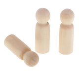 Maxbell 10 Pieces Unfinished Wood Plain Blank People Body Family Men Women Peg Dolls Unpainted Toys DIY Weddings Dolls for Painting Craft 63x20mm - Aladdin Shoppers