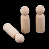 Maxbell 10 Pieces Unfinished Wood Plain Blank People Body Family Men Women Peg Dolls Unpainted Toys DIY Weddings Dolls for Painting Craft 63x20mm - Aladdin Shoppers