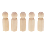 Maxbell 10 Pieces Unfinished Wood Plain Blank People Body Family Men Women Peg Dolls Unpainted Toys DIY Weddings Dolls for Painting Craft 63x20mm - Aladdin Shoppers