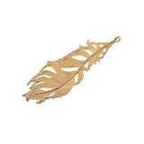 Maxbell 12Pcs Large Feather Charms Pendants DIY Bookmark Jewelry Findings Gold