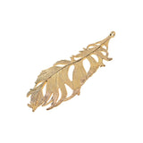 Maxbell 12Pcs Large Feather Charms Pendants DIY Bookmark Jewelry Findings Gold