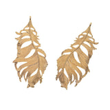 Maxbell 12Pcs Large Feather Charms Pendants DIY Bookmark Jewelry Findings Gold