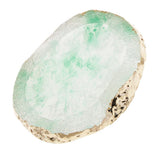 2x Resin Imitation agate nail art Palette drink coaster cup mat decors green