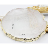 2x Resin Imitation agate nail art Palette drink coaster cup mat decors green