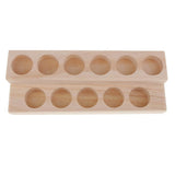 Maxbell 2x Wooden Essential Oil Display Stand Rack 2 Tier Organizer-11 Bottle Slots
