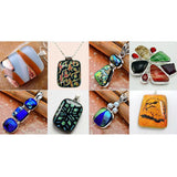 Maxbell Dichroic Glass Scraps coe 90 Fusible Glass for DIY Jewelry Making Crafts