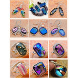 Maxbell Dichroic Glass Scraps coe 90 Fusible Glass for DIY Jewelry Making Crafts