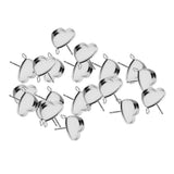 Maxbell 20 Pcs Stainless Steel Heart Shaped Earrings Blank Bezel Settings for DIY Ear Studs Fit for 11mm Heart Cabochons - Aladdin Shoppers