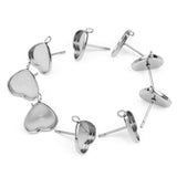 Maxbell 20 Pcs Stainless Steel Heart Shaped Earrings Blank Bezel Settings for DIY Ear Studs Fit for 11mm Heart Cabochons - Aladdin Shoppers