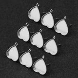 Maxbell 20 Pcs Stainless Steel Heart Shaped Earrings Blank Bezel Settings for DIY Ear Studs Fit for 11mm Heart Cabochons - Aladdin Shoppers
