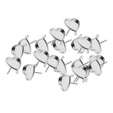 Maxbell 20 Pcs Stainless Steel Heart Shaped Earrings Blank Bezel Settings for DIY Ear Studs Fit for 11mm Heart Cabochons - Aladdin Shoppers