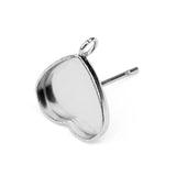 Maxbell 20 Pcs Stainless Steel Heart Shaped Earrings Blank Bezel Settings for DIY Ear Studs Fit for 11mm Heart Cabochons - Aladdin Shoppers