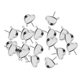 Maxbell 20 Pcs Stainless Steel Heart Shaped Earrings Blank Bezel Settings for DIY Ear Studs Fit for 11mm Heart Cabochons - Aladdin Shoppers