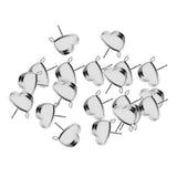 Maxbell 20 Pcs Stainless Steel Heart Shaped Earrings Blank Bezel Settings for DIY Ear Studs Fit for 11mm Heart Cabochons - Aladdin Shoppers