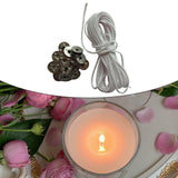 Maxbell 5m Cotton Candle Wicks Core with 20x Metal Sustainers Tabs Holder Base for Candle Making Craft Handmade Candle Wick - Aladdin Shoppers