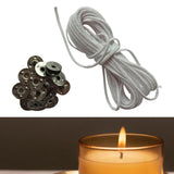 Maxbell 5m Cotton Candle Wicks Core with 20x Metal Sustainers Tabs Holder Base for Candle Making Craft Handmade Candle Wick - Aladdin Shoppers