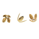 Maxbell 50 Pieces Beading Crafts Accessory Golden Alloy Lily Flower End Beads Caps Tassel End Beads Connectors - Aladdin Shoppers