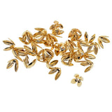 Maxbell 50 Pieces Beading Crafts Accessory Golden Alloy Lily Flower End Beads Caps Tassel End Beads Connectors - Aladdin Shoppers