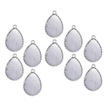 Maxbell 10 Pieces Tibetan Silver Water Drop Shaped Settings Bezel Tray Pendant Blank Fit for 40x30mm Cabochons - Aladdin Shoppers