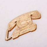Maxbell 10pcs Phone Shaped Rustic Wooden Pieces Slices Wooden Embellishment Wedding Table Scatter Decoration Crafts Children DIY Manual Patch - Aladdin Shoppers