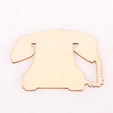 Maxbell 10pcs Phone Shaped Rustic Wooden Pieces Slices Wooden Embellishment Wedding Table Scatter Decoration Crafts Children DIY Manual Patch - Aladdin Shoppers