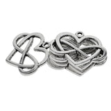 Maxbell 20pcs Heart Style Charms Craft Supplies Tibetan Silver Charms Pendants For Crafting, Jewelry Findings Making Accessory For DIY Necklace Bracelet - Aladdin Shoppers