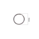 Maxbell 100 Pieces Blank Stainless Steel Split Key Rings 15mm Blanks Iron Keyring Hoop Metal Loop Ring Findings Connector - Aladdin Shoppers