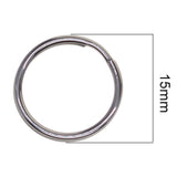 Maxbell 100 Pieces Blank Stainless Steel Split Key Rings 15mm Blanks Iron Keyring Hoop Metal Loop Ring Findings Connector - Aladdin Shoppers