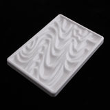 1 Piece White Paint Plastic Palettes Wave Design Rectangular Watercolor Oil Palette Painting Tray Artist Craft Palettes - Aladdin Shoppers