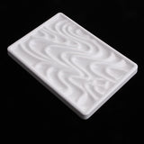 1 Piece White Paint Plastic Palettes Wave Design Rectangular Watercolor Oil Palette Painting Tray Artist Craft Palettes - Aladdin Shoppers