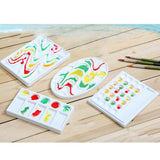1 Piece White Paint Plastic Palettes Wave Design Rectangular Watercolor Oil Palette Painting Tray Artist Craft Palettes - Aladdin Shoppers