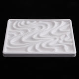 1 Piece White Paint Plastic Palettes Wave Design Rectangular Watercolor Oil Palette Painting Tray Artist Craft Palettes - Aladdin Shoppers