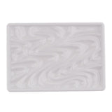 1 Piece White Paint Plastic Palettes Wave Design Rectangular Watercolor Oil Palette Painting Tray Artist Craft Palettes - Aladdin Shoppers