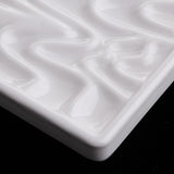 1 Piece White Paint Plastic Palettes Wave Design Rectangular Watercolor Oil Palette Painting Tray Artist Craft Palettes - Aladdin Shoppers