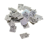 Maxbell 30pc Tibetan Silver Inspirational Rectangle Word Tag Charms Collection Alloy Charms Pendants for DIY Jewelry Craft Making (20x12.5mm,Let go ! Let God) - Aladdin Shoppers