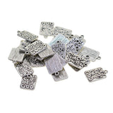 Maxbell 30pc Tibetan Silver Inspirational Rectangle Word Tag Charms Collection Alloy Charms Pendants for DIY Jewelry Craft Making (20x12.5mm,Let go ! Let God) - Aladdin Shoppers