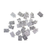 Maxbell 30pc Tibetan Silver Inspirational Rectangle Word Tag Charms Collection Alloy Charms Pendants for DIY Jewelry Craft Making (20x12.5mm,Let go ! Let God) - Aladdin Shoppers
