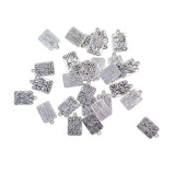 Maxbell 30pc Tibetan Silver Inspirational Rectangle Word Tag Charms Collection Alloy Charms Pendants for DIY Jewelry Craft Making (20x12.5mm,Let go ! Let God) - Aladdin Shoppers
