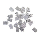 Maxbell 30pc Tibetan Silver Inspirational Rectangle Word Tag Charms Collection Alloy Charms Pendants for DIY Jewelry Craft Making (20x12.5mm,Let go ! Let God) - Aladdin Shoppers