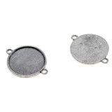 Maxbell 50 Pieces Tibetan Silver Bezel Pendant Trays Double Loops Round Cabochon Settings Trays Pendant Blanks DIY Jewelry Making Findings 25mm Bezel - Aladdin Shoppers